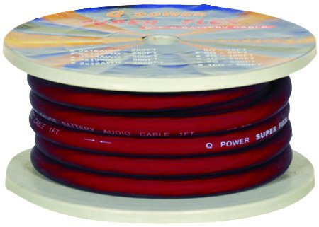 Q Power Super Flex 0 Gauge Primary Wire 50. ft Red (QPW-0RED50)