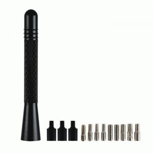 Metra - 4" Black Carbon Fiber Antenna Mast with Adaptors Kit 44RMCF