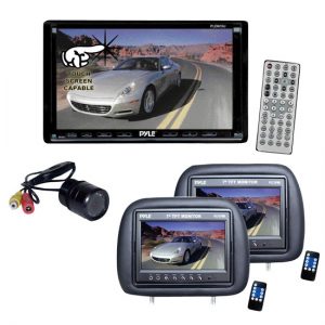 In-Dash DVD Touch Screen W/Camera and 7'' Headrest Package Black (KTGMV70U3)