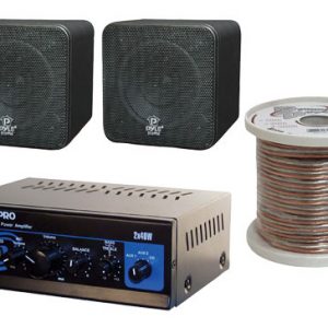 4'' 200 Watt Black Mini Cube Bookshelf Speaker System (KTHA4BK)