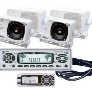 In-Dash Marine CD/MP3 Player/Weather Band w/Four Weather Proof Mini Box Speakers (KTMR1624NT)