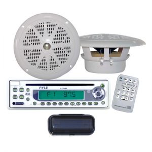 AM/FM-MPX In-Dash Marine CD Player w/Full Face Detachable Panel w/Two 4'' Speakers & Antenna (KTMRGS27)