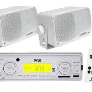 In-Dash Marine AM/FM Radio USB/SD Stereo Player Recevier Aux-In (for iPod/MP3) W/ Remote + Pair of 3.5" 200 Watt Waterproof Speakers (KTMRGS36)