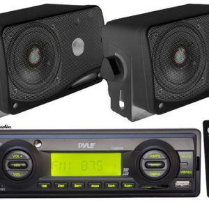 Pyle In-Dash Marine AM/FM USB/SD Stereo Player Receiver Aux-In for iPod/MP3 + 2 x 3.5" 200W Speakers & Remote (KTMRGS45)