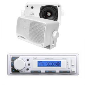 Pyle In-Dash Marine AM/FM USB/SD Stereo Player Receiver Aux-In for iPod/MP3 + 2 x 3.5" 200W Speakers (KTMRGS46)