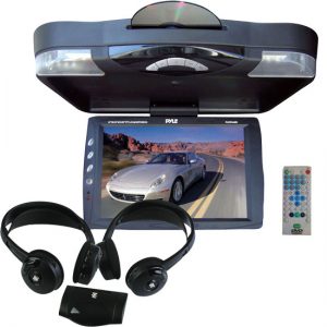 14.1'' Roof Mount TFT-LCD Monitor w/ Built in DVD Player + 
Dual Wireless IR Mobile Video Stereo Headphones w/Transmitter (KTMVGST73)
