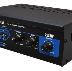 Stereo Power Speaker Amplifier - Compact Audio Control Amp System, RCA Input, 150-Watt MAX (PCA3)