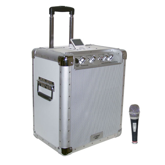 Battery Powered Portable PA System W/Ipod Docking Station (PCMX240I)