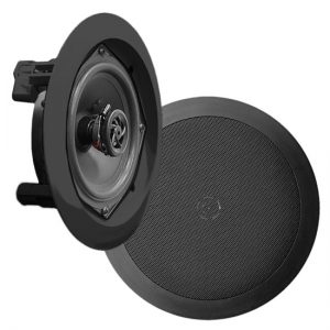 In-Wall / In-Ceiling Dual 5.25-inch Speaker System, 2-Way, Flush Mount, Black (PDIC51RDBK)