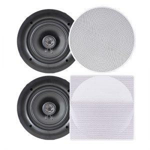 6.5" In-Wall / In-Ceiling Dual Stereo Speakers, 200 Watt, 2-Way, Flush Mount, White (PDIC66)