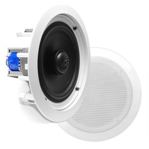 In-Wall / In-Ceiling Dual 8-inch Speaker System, 70V Transformer, 2-Way, Flush Mount, White (PDIC80T)