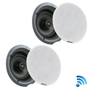 Dual 6.5’’ Bluetooth Ceiling / Wall Speaker Kit, (2) Flush Mount 2-Way Speakers, 300 Watt (PDICBT67)