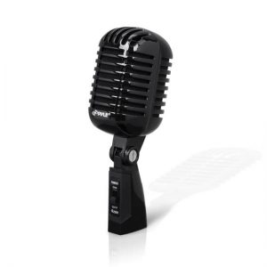 Classic Retro Dynamic Vocal Microphone, Vintage Style Vocal Mic with 16' ft. XLR Cable (Black) (PDMICR68BK)