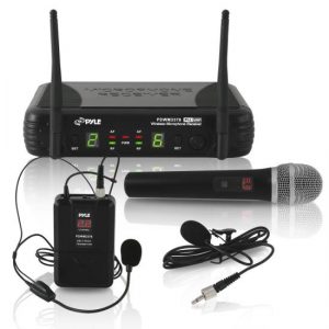 UHF Wireless Microphone System Kit, Includes Handheld Mic, Headset Mic, Lavalier Mic & Beltpack (PDWM3378)