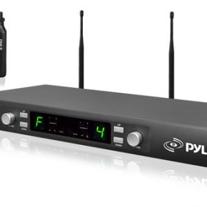 Premier Series Professional UHF Microphone Rack Mountable System with (2) Plug-in XLR Wireless Transmitters and Selectable Frequencies (PDWM3450)