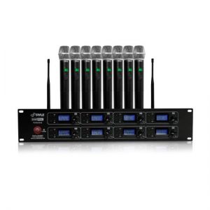 8-Channel Wireless Microphone & Receiver System, (8) Handheld Transmitter Mics (PDWM8250)