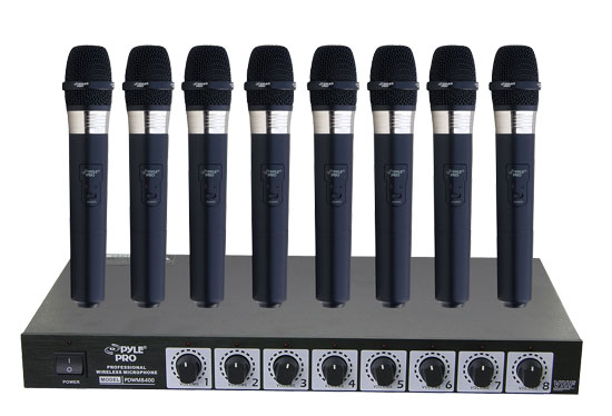 8 Mic Professional Handheld VHF Wireless Microphone System (PDWM8400)