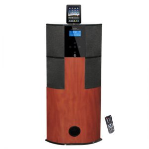 600 Watt Digital 2.1 Channel Home Theater Tower w/ Docking Station for iPod/iPhone/iPad (Cherry Wood Color) (PHST94IPCW)