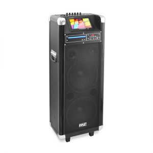 Karaoke Vibe Bluetooth Multimedia PA System with 10'' Woofer, 7'' Screen, DVD Player, VHF Wireless Microphone, 1000 Watt (PKRK210)