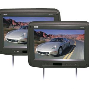 Pair of Adjustable Headrests w/ Built-In 10.2'' TFT Monitor & IR Transmitter (Black Color) (RBPL102PHRB)