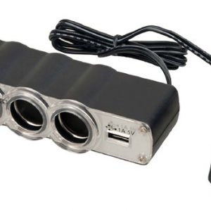 Plug In Car 1 TO 3 Cigarette Lighter Multiplier With USB Charger (PL12V3US)