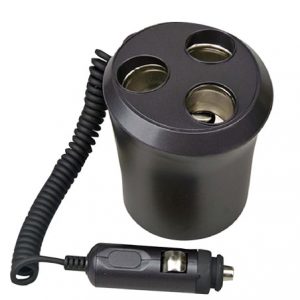Plug In Car 1 TO 3 Cigarette Lighter Multiplier Cupholder Design (PL12VP3C)