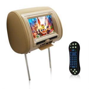7'' Wide Screen Hi-Res Headrest Video Display Monitor with Built-in DVD Player, USB Flash & SD Memory Card Readers, Remote Control, Zipper Cover (PL73DTN)
