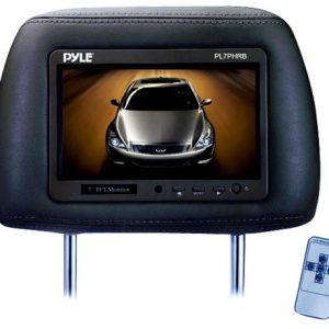 Complete Black Vinyl Headrest w/Built-In 7'' TFT-LCD Monitor (RBPL7PHRB)