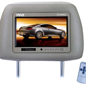 Complete Grey Vinyl Headrest w/Built-In 7'' TFT-LCD Monitor (RBPL7PHRG)