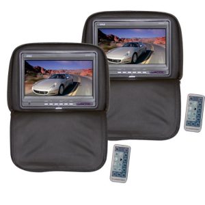Pair of Adjustable Headrests w/ Built-In 9.2'' TFT Monitor (Black) (RBPL92PHRB)