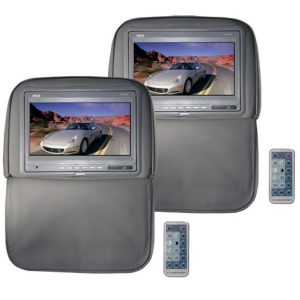 Pair of Adjustable Headrests w/ Built-In 9.2'' TFT Monitor (Grey) (RBPL92PHRG)