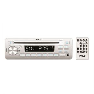 Stereo Radio Headunit Receiver, MP3/USB/ CD Player, Aux (3.5mm) Input, AM/FM Radio, Single DIN (White) (PLCD3MR)