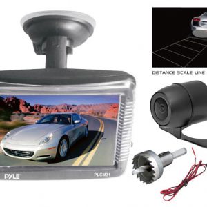 Rearview Backup Camera & Monitor System, 3.5'' Display, Weatherproof, Low Light Performance, Universal Mount Cam (Hanging/Flush Mounting) (PLCM31)