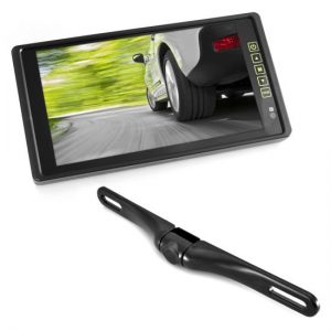 Rearview Backup Camera & Monitor Parking/Reverse System, 9'' Display, Night Vision, Waterproof Cam, Distance Scale Lines, Swivel Angle Adjustable (PLCM9200)