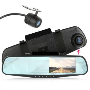DVR Dash Cam & Backup Camera Kit, Car Video Recording System with Dual Cameras, Full HD 1080p, 4.3’’ Display, Waterproof Rearview Backup Cam (PLCMDVR47)