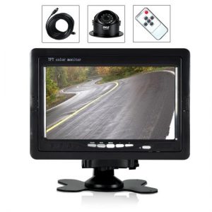 Rearview Backup Camera & Video Monitor System Kit, Waterproof Angle Adjustable Night Vision Cam, 7'' Display, Front or Rear Vehicle Mounting (PLCMTR70)