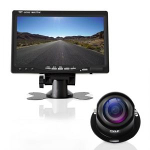 Rear View Backup Camera & Monitor System Kit, 7’’ Display, (2) Waterproof Angle Adjustable Night Vision Cams, Front/Rear Vehicle Mount (PLCMTR7250)