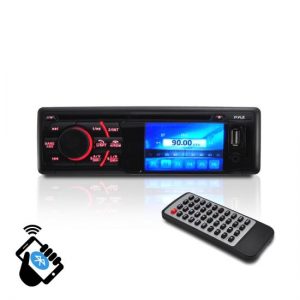 Bluetooth In-Dash Digital Receiver Headunit Media Player with 3'' LCD Monitor Display Screen, CD/DVD Player, AM/FM Radio, USB/SD Card Readers, AUX (3.5mm) Input, Single-Din (RBPLD34MUB)
