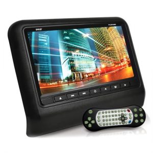 Headrest Vehicle 9'' Video Display Monitor, CD/DVD Player, USB/SD Readers, HDMI Port (Black) (PLD93BK)