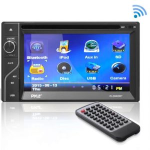 6.5'' Double DIN In-Dash Touch Screen TFT/LCD Monitor w/Multimedia Disc/CD/MP3/MP4/CD-R/USB/Micro SD Card Slot, AM/FM, Bluetooth Receiver (PLDN63BT)