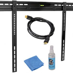Super Slim Profile TV Wall Mount Fixed for 32 to 60 inch LED or LCD TVs HDMI Cable, And Screen Cleaner Included (PLEDTKIT3)
