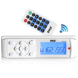 Universal Bluetooth Marine Stereo Radio Receiver, Water-Resistant/Weatherproof, MP3/USB Reader, AM/FM Radio, Weatherband (PLMR14BW)