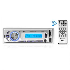 Bluetooth Stereo Radio In-Dash Console Headunit Receiver, USB/SD/MP3 Playback, Aux (3.5mm) Input, AM/FM Radio, Single DIN, Remote Control (PLMR21BT)