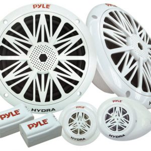 Water Resistant Marine Component Speaker System, Dual 5.25'' Speakers, Dual Tweeters, Dual Electronic Crossovers (Sold as Kit) (PLMR5K)