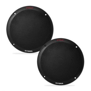 Dual 6.5'' Waterproof Marine Speakers, 2-Way Full Range Stereo Sound, 400 Watt, Black (PLMR605B)