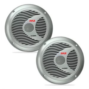 Dual 6.5'' Waterproof Marine Speakers, Full Range Stereo Sound, 150 Watt, Silver (PLMR60S)