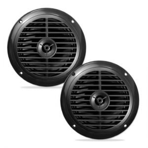 Dual 6.5'' Waterproof Marine Speakers, Full Range Stereo Sound, 120 Watt, Black (PLMR67B)