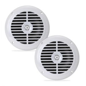 Dual 6.5'' Waterproof Marine Speakers, Full Range Stereo Sound, 120 Watt, White (PLMR67W)