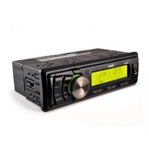 Stereo Radio Headunit Receiver, Aux (3.5mm) MP3 Input, USB Flash & SD Card Readers, Remote Control, Single DIN (Black) (PLMR86B)