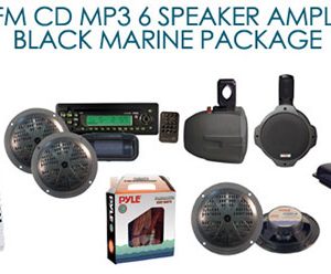 AM/FM/CD/MP3 6 Speaker Amplified Black Marine Package (PLMRAK1B)